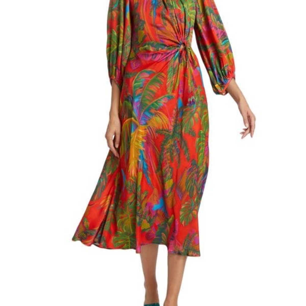 $265 Farm Rio Urban Jungle Midi Dress